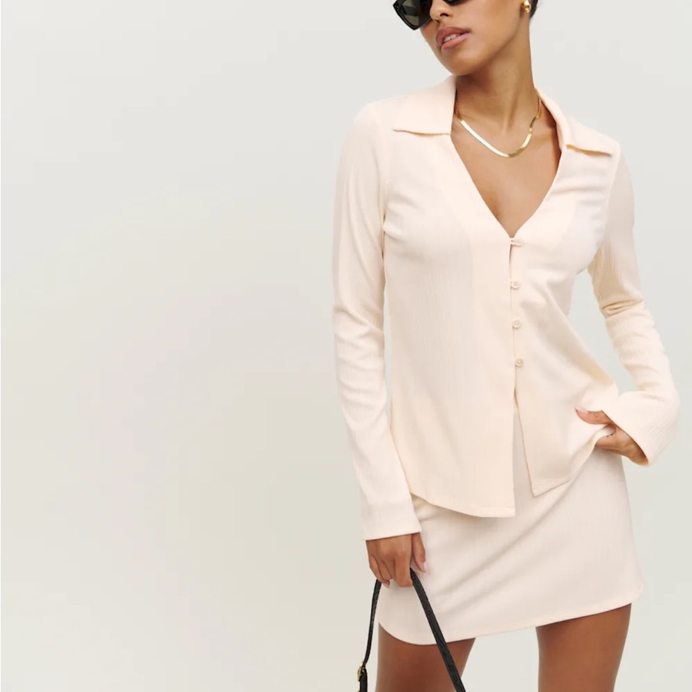Reformation Milla Knit Two Piece Ivory - Size M